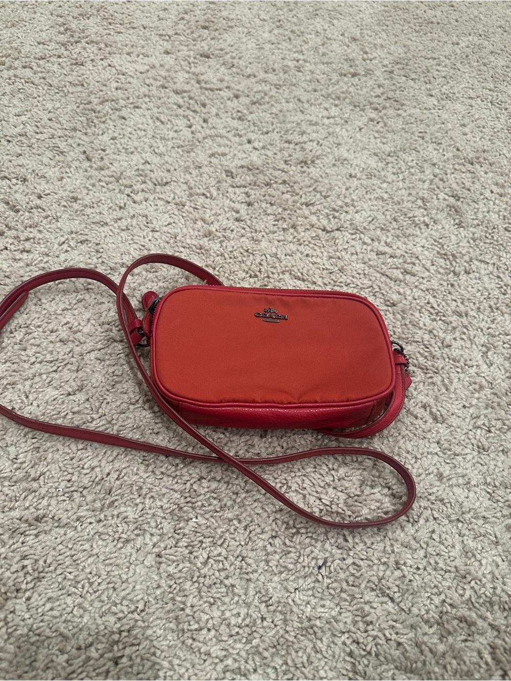 Coach Red Nylon Crossbody Bag